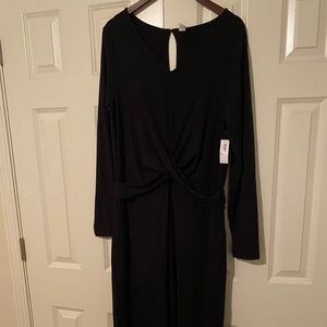 Black faux wrap jumpsuit